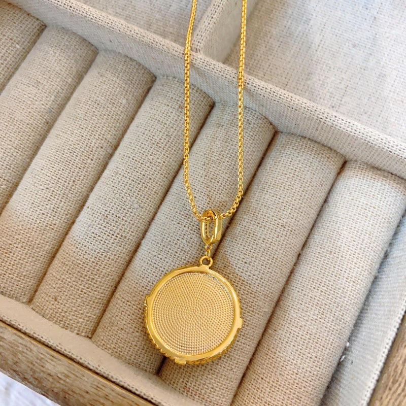 Oil Painting Natural Pearl Necklace Women'S [Antique Buck] New Chinese Flower Pendant Collarbone Necklace - Image 5